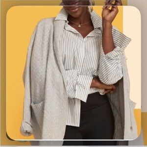 Cabi Zip Cardigan Sweater Gray Textured Basketweave Ribbed Knit